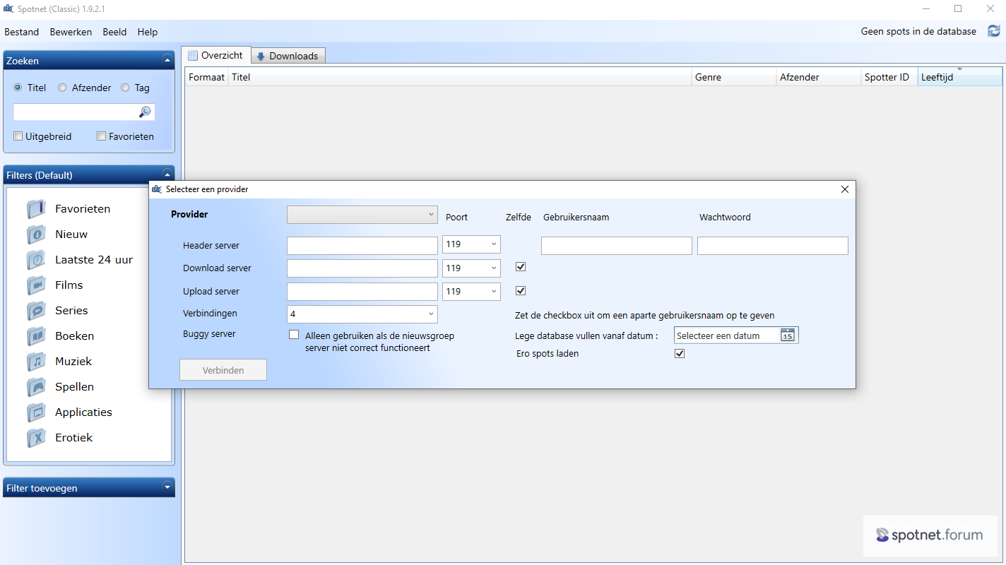 Provider kiezen en verbinden (placeholder)